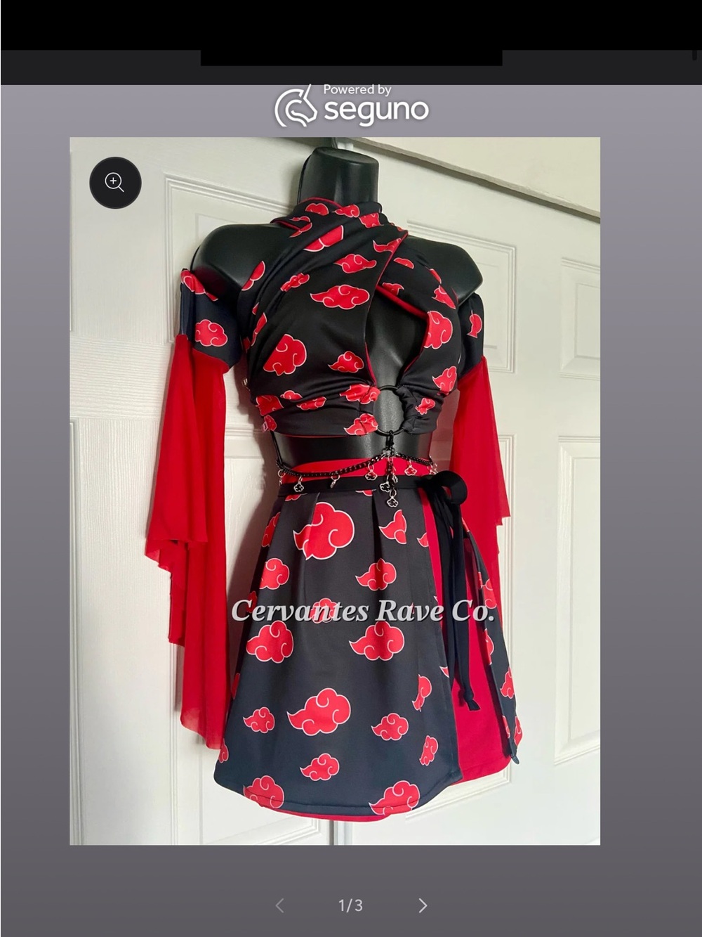 Akatsuki-Inspired Black & Red Cloud Print Set